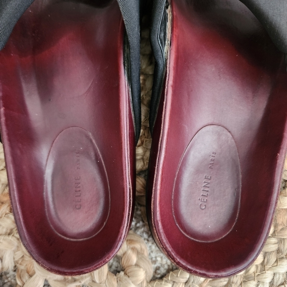 Celine Twist Knot Black Leather Slide Sandals Designer Beach Boho Classic 37 - Picture 13 of 13